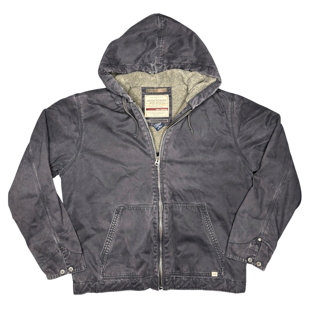 Abercrombie & Fitch Vintage Superior Workwear Jacket XL Faded Canvas Hooded